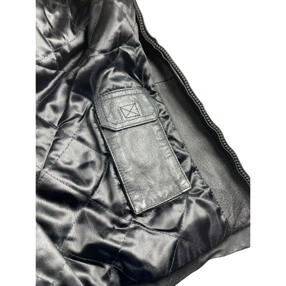 Mens Black Leather Jacket International Male Size XL u - Picture 8 of 10